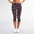 Watercolor Merry Christmas Pattern Print Women's Capri Leggings