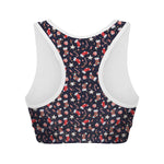 Watercolor Merry Christmas Pattern Print Women's Sports Bra