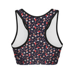 Watercolor Merry Christmas Pattern Print Women's Sports Bra