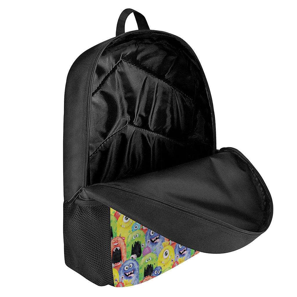 Watercolor Monster Pattern Print 17 Inch Backpack