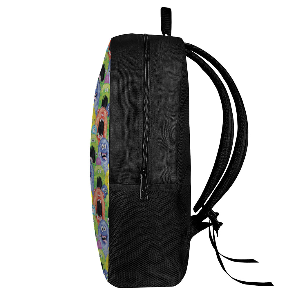 Watercolor Monster Pattern Print 17 Inch Backpack