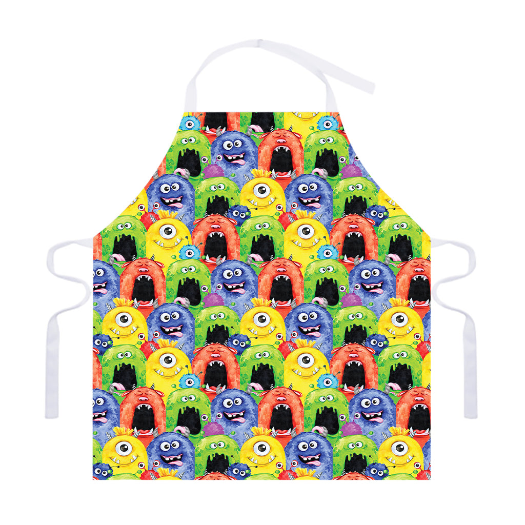 Watercolor Monster Pattern Print Adjustable Apron