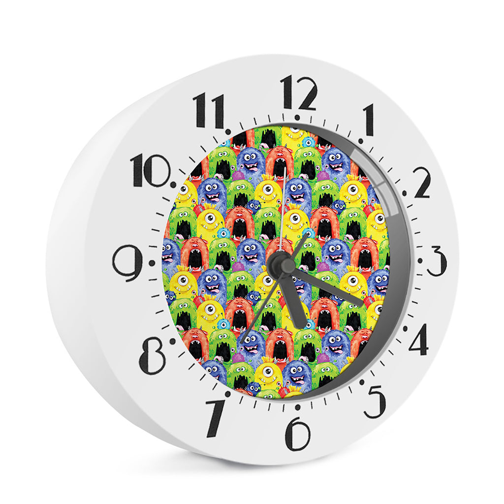 Watercolor Monster Pattern Print Alarm Clock