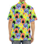 Watercolor Monster Pattern Print Aloha Shirt