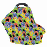 Watercolor Monster Pattern Print Baby Seat Cover