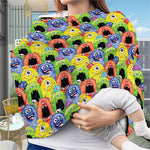 Watercolor Monster Pattern Print Baby Seat Cover