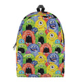 Watercolor Monster Pattern Print School Backpack