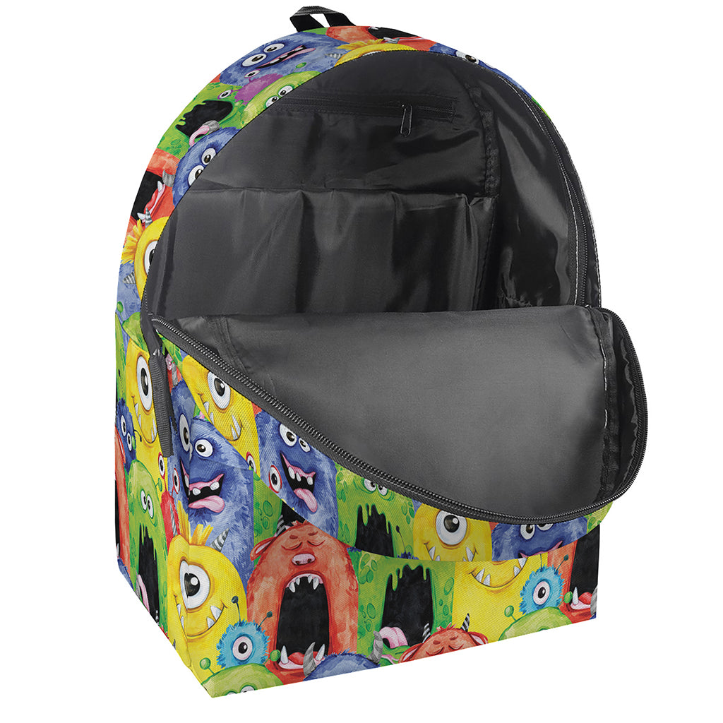 Watercolor Monster Pattern Print Backpack