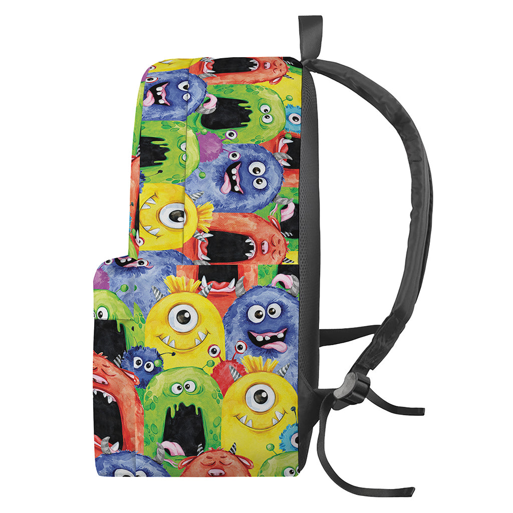 Watercolor Monster Pattern Print Backpack
