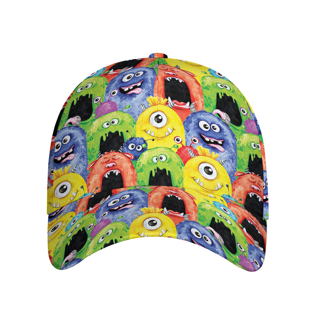 Watercolor Monster Pattern Print Baseball Cap