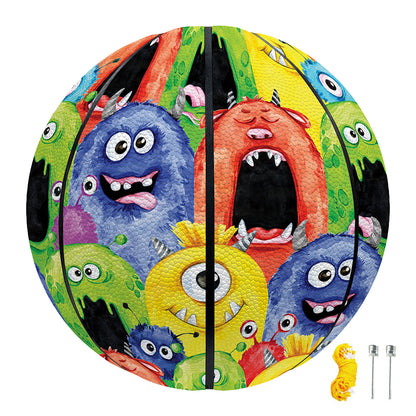 Watercolor Monster Pattern Print Basketball