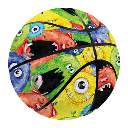 Watercolor Monster Pattern Print Basketball