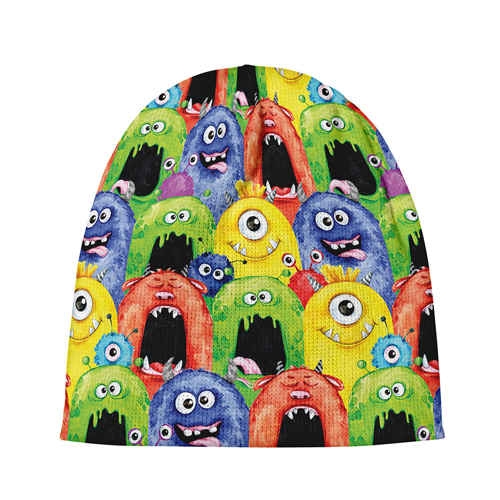 Watercolor Monster Pattern Print Beanie