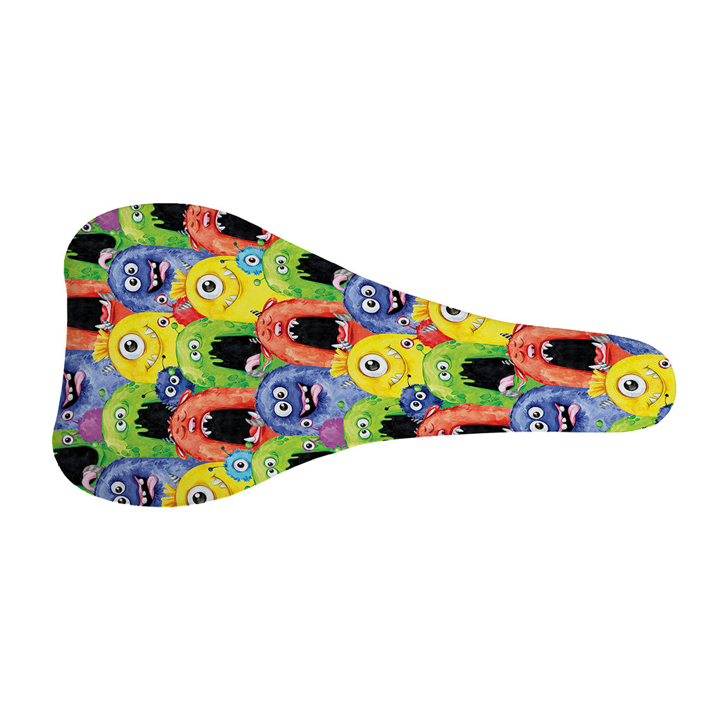 Watercolor Monster Pattern Print Bicycle Seat Cover