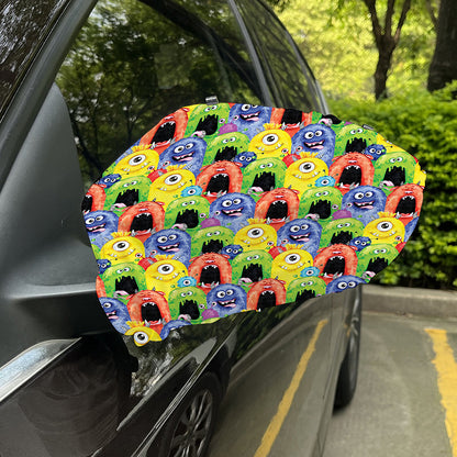 Watercolor Monster Pattern Print Car Side Mirror Covers