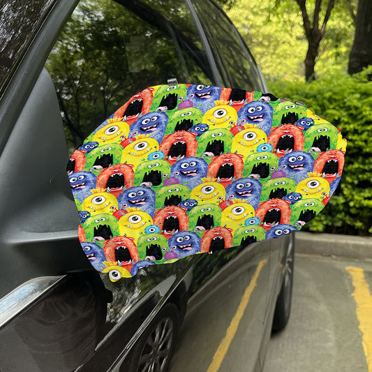 Watercolor Monster Pattern Print Car Side Mirror Covers