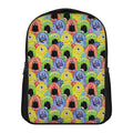 Watercolor Monster Pattern Print Casual Backpack
