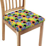 Watercolor Monster Pattern Print Chair Cushion Cover