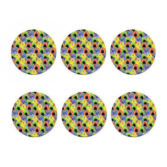 Watercolor Monster Pattern Print Coaster Set