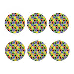 Watercolor Monster Pattern Print Coaster Set