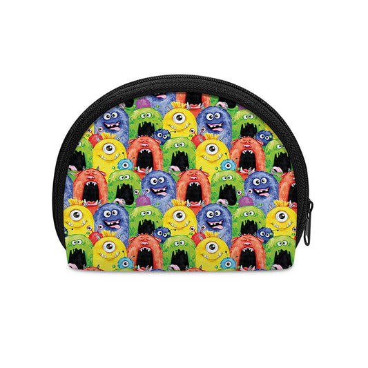 Watercolor Monster Pattern Print Coin Purse