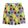Watercolor Monster Pattern Print Cotton Shorts