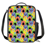 Watercolor Monster Pattern Print Crossbody Lunch Bag