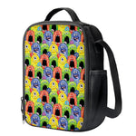 Watercolor Monster Pattern Print Crossbody Lunch Bag