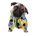 Watercolor Monster Pattern Print Dog Zip Up Hoodie