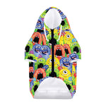 Watercolor Monster Pattern Print Dog Zip Up Hoodie