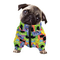 Watercolor Monster Pattern Print Dog Zip Up Jacket