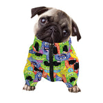 Watercolor Monster Pattern Print Dog Zip Up Jacket
