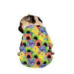 Watercolor Monster Pattern Print Dog Zip Up Jacket