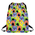 Watercolor Monster Pattern Print Drawstring Backpack