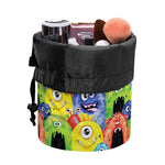 Watercolor Monster Pattern Print Drawstring Makeup Bag