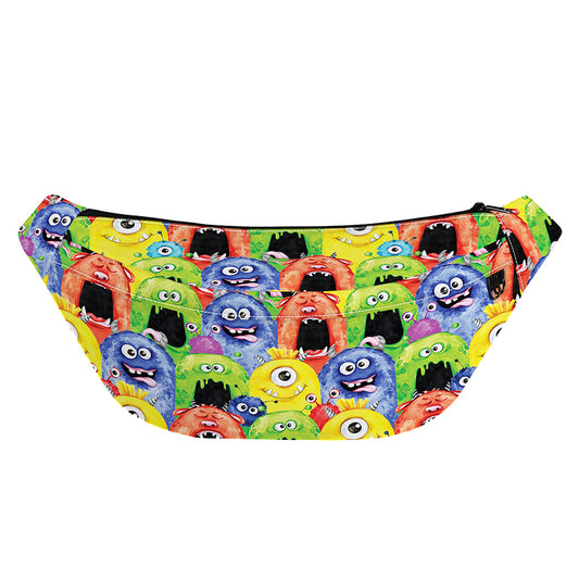 Watercolor Monster Pattern Print Fanny Pack