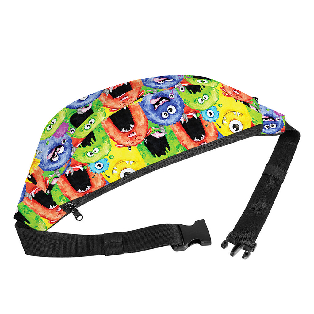 Watercolor Monster Pattern Print Fanny Pack