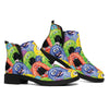 Watercolor Monster Pattern Print Flat Ankle Boots