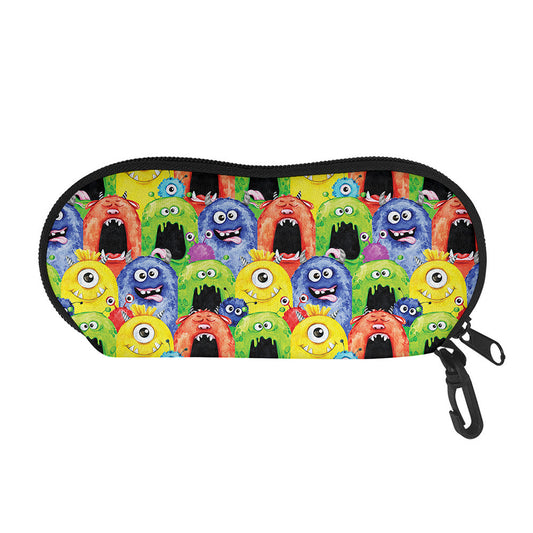 Watercolor Monster Pattern Print Glasses Case
