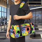 Watercolor Monster Pattern Print Gym Bag