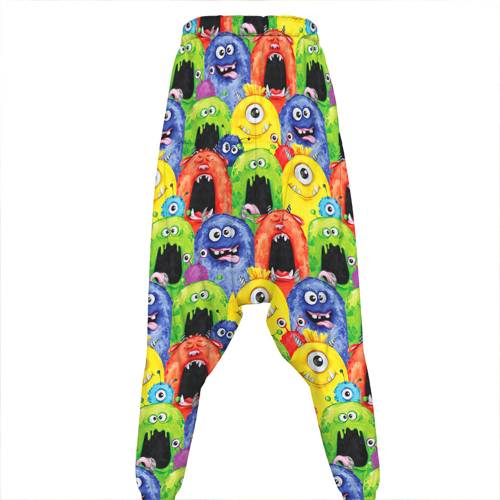 Watercolor Monster Pattern Print Hammer Pants