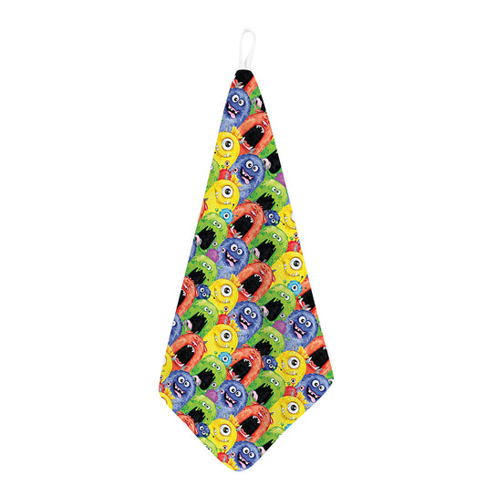 Watercolor Monster Pattern Print Hand Towel
