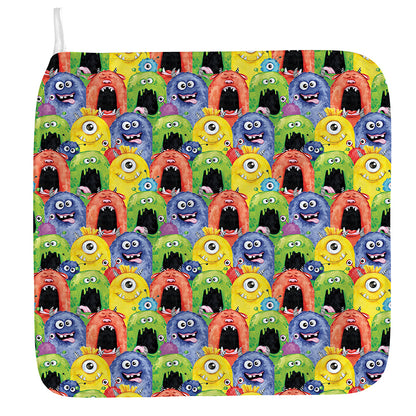 Watercolor Monster Pattern Print Hand Towel