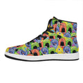 Watercolor Monster Pattern Print High Top Leather Sneakers
