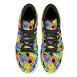 Watercolor Monster Pattern Print High Top Leather Sneakers