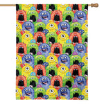Watercolor Monster Pattern Print House Flag