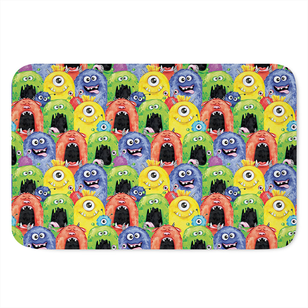 Watercolor Monster Pattern Print Indoor Door Mat