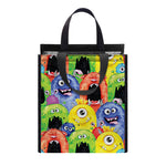 Watercolor Monster Pattern Print Insulated Lunch Tote