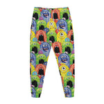 Watercolor Monster Pattern Print Jogger Pants