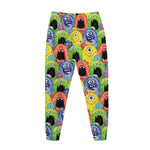 Watercolor Monster Pattern Print Jogger Pants